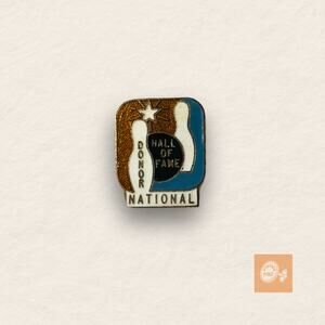National Honor Hall of Fame Bowling Enamel Pin – Retro League Award Badge